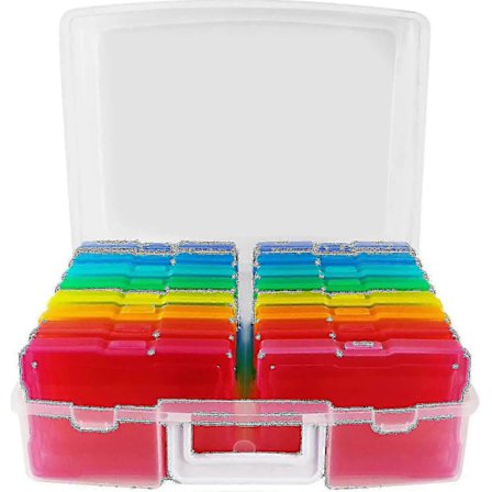 Gennemsigtige 4" X 6" Fotoopbevaringskasser - 16 Indvendige Fotoorganiseringsetuier Fotoboks til opbevaring af billeder til fotos-hy (LGL)