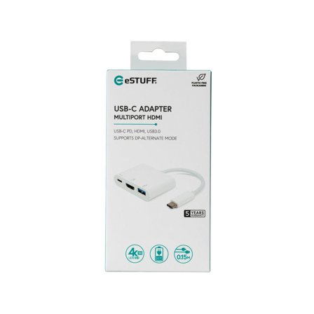 eSTUFF AV Multiport Adapter - ekstern videoadapter - hvit