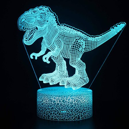 3D Nattlampe Dinosaur Illusjonslampe Kreativ Gave Visuell L