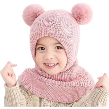 Vauvan tyttö poika Balaclava Söpö Myssy Huivi Talvi Lämpimät Korvaläpät Kn