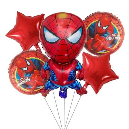 Folieballonger, Spiderman, 5 stk