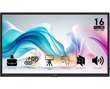 MSI 16tum MP165 E6 - Fyndvara - Portabel 16tum Full HD-skärm som endast väger 0,78 kg