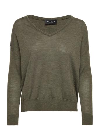 Fellini - Anouk Pullover Striktrøje Khakigrønn SAND