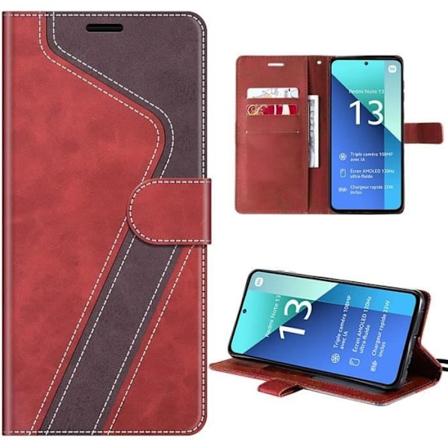 Etui til Xiaomi Redmi Note 13 4G (ikke til 5G) - Rød anti-ridsebeskyttelse Flip 360 grader stødsikker Röd