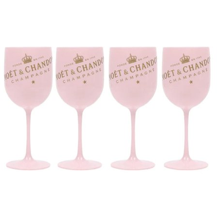 500ml Moet Champagne Flutes Glas Plast Akryl Champagne Glas Vinglas ROSA 4PCS