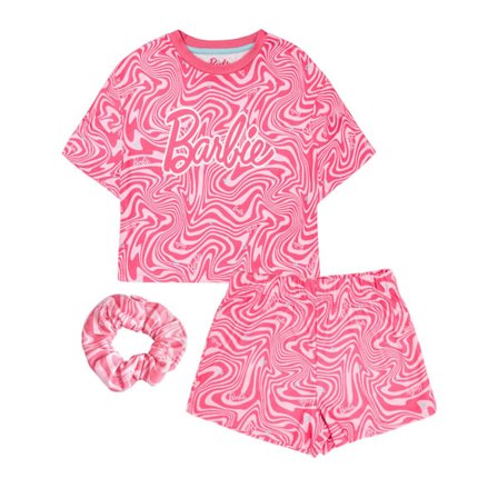 Barbie Girls All-Over Print Kort Pyjamas Set 7-8 År Rosa