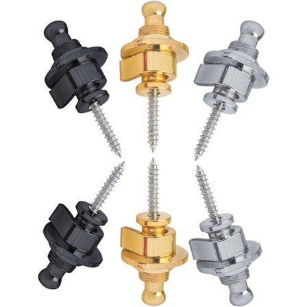 6 stk. Metal Guitarrem med Sikkerhedsspændes Anti-Slip, Guitarrem Sikkerhedsspændes Security- Sort, Guld, Sølv