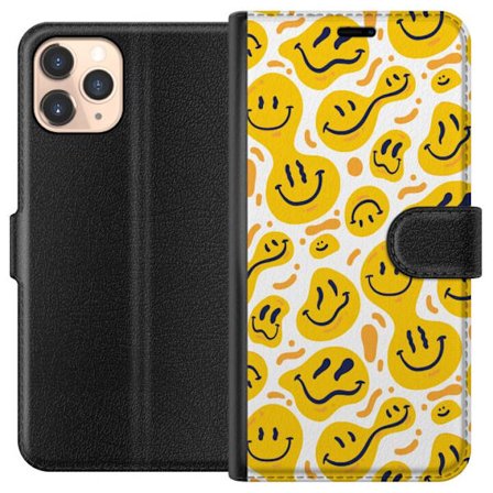 Yhteensopiva Lompakkokotelo Apple iPhone 11 Pro Leikkisä graafinen kuvio keltaisilla hymynaamoilla eri ilmeissä