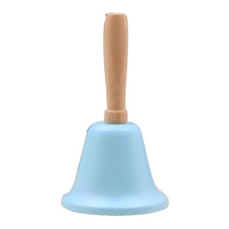 Høy Håndklokke med Trehåndtak, Julebjeller [DB] blå