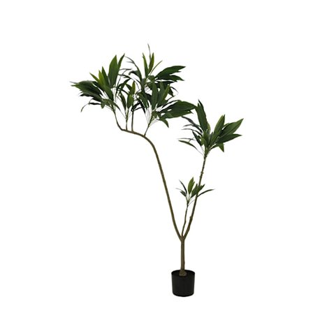 Tekopuu ruukussa, 160 cm PVC, vihreä betonijalusta