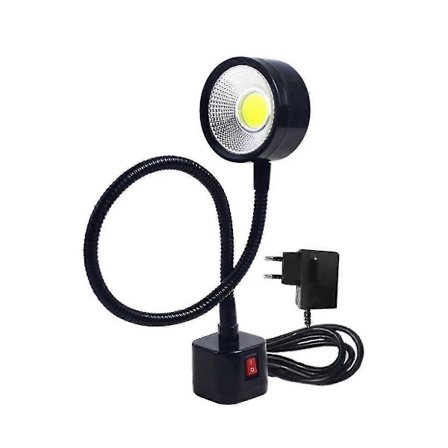 LED Arbetslampa Magnetisk Bas Flexibel Svanhalslampa 220v 5w För Svarv Fräs Borrmaskin Industriell Belysning, EU-kontakt
