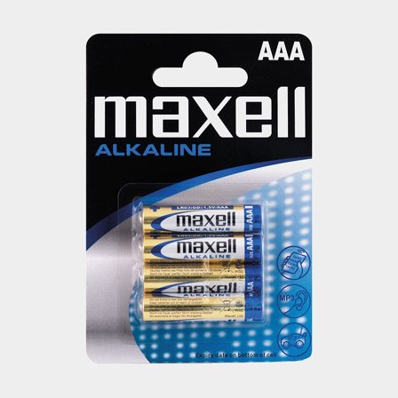 AAA / LR03-batterier Maxell Alkaline, 1.5 V, alkalisk (LR), 4-pack