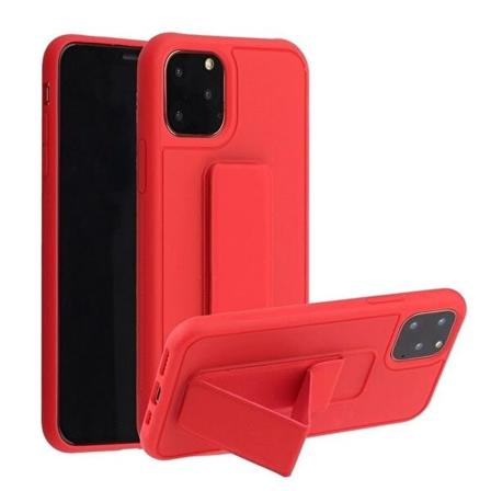 Silikonikotelo ja teline iPhone 11 Pro Max -puhelimeen Röd