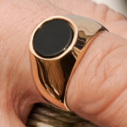 Law Gold-Tone Gravel Ring for Men - Rings with stones