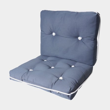 Boat cushion with kapok 1852-Marine, 45 x 74 x 8 cm, grey, double