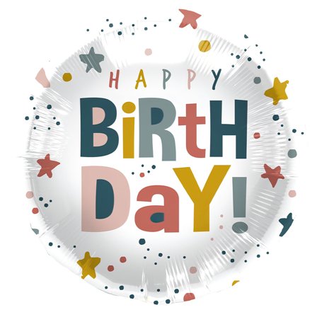 Folieballong Happy Birthday Stjärnor