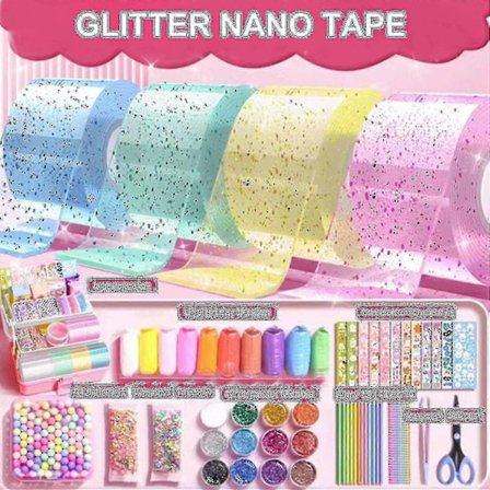 Nano Tejp Bubbelkit för Barn - Giftfri Nano Tejp och DIY Bubbelmakare för Familjekul (transparent (FMY)