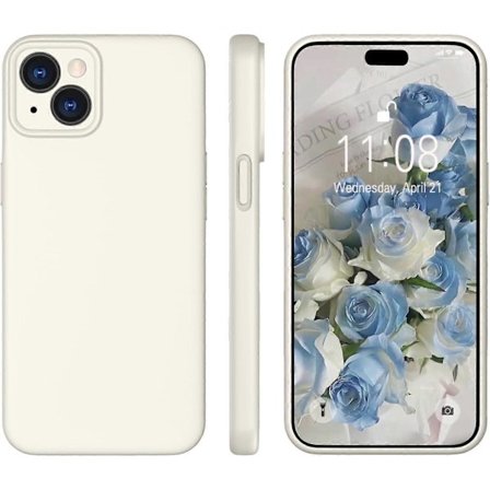 Flytande silikonfodral, täckt gelgummi smalt stötsäkert skyddsfodral med mikrofiberfoder, för iPhone 15 Case6.1 tum