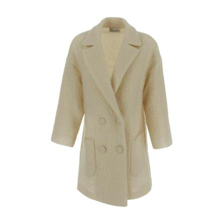 RED Valentino, Mohair Bouclè Coat Beige, Dames, Maat:S