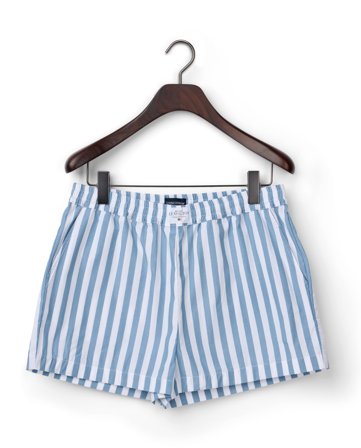 Lexington Stripete poplin-pyjamasSengesettt med shorts