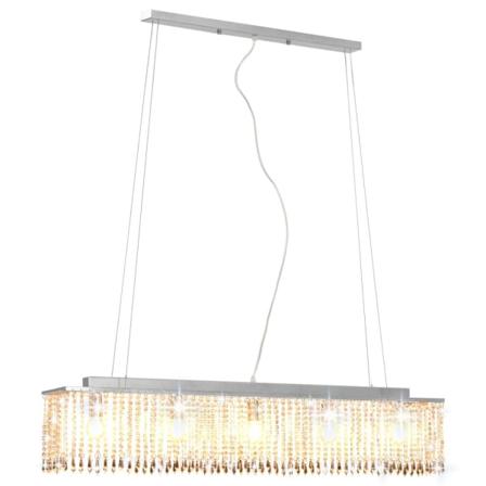 Vidaxl Taklampa Med Kristallpärlor Silver 104 Cm E14 Silver