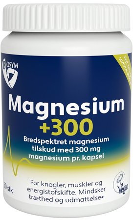 Biosym Magnesium+300 60 kaps., Helse & Madvarer, Mineraler, Magnesium