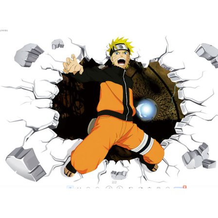 Tegneseriefigur vægklistermærke børneværelse hjem indretning One Piece 3D View Mural Art børneværelse vægklistermærke Anime plakat 40*60cm