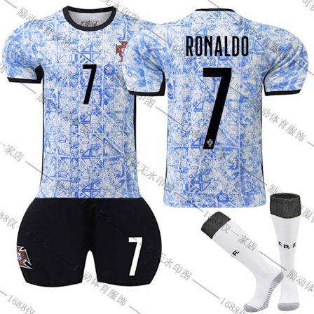 Store Black Friday Tilbud! UEFA Euro 2024 Portugal Udebane Børnefodbolddragt Nr. 7 Cristiano Ronaldo - Perfekt