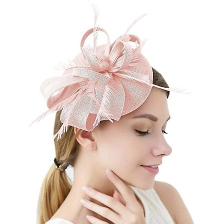 Sinamay-sulkafascinatorit naisten hattu pillbox-kukalla derby-hattu cocktail-tanssiaisiin häihin kirkkojuhliin-subaoe