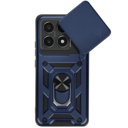 Skydd för Xiaomi 14T Ringstöd Skjutbart Kameraskydd Mayaxess Mörkblå