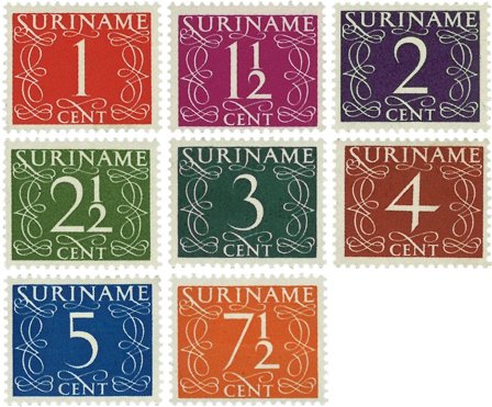 Suriname 1948-1951 - NVPH 249/56 - Ubrugt