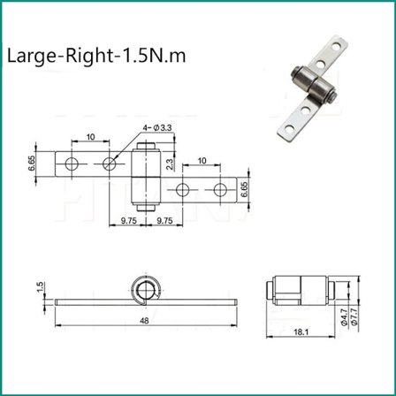 360 Graders Vridbar Dämpningsgångjärn Liten Metall 6 6