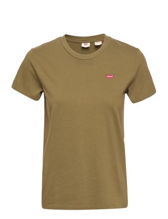 Perfect Tee Dark Olive T-shirts & Tops Short-sleeved Khaki Green LEVI ́S Women