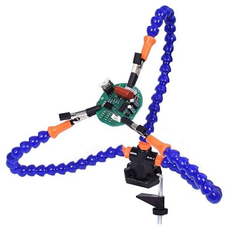 Benkskrue Vise Sveisebord med 3 Fleksible Armer Loddejernsholder PCB Lodding Reparation