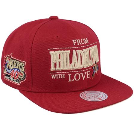 Mitchell & Ness - Philadelphia 76ers With Love Hwc Red Snapback Snapback Red Cap - NBA @ Hatstore