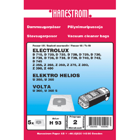 Dammsugarpåsar ELECTROLUX D 720 - D 740