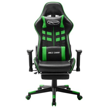 Vidaxl Gamingstol Med Fotstöd Svart Och Grön Konstläder Multifärg