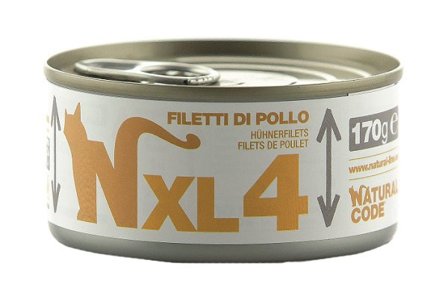 Natural Code XL4 Cibo Umido Filetti Di Pollo Per Gatti Adulti
