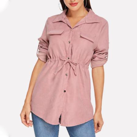 Kvinnor Långärmad Outwear Enfärgad Jacka