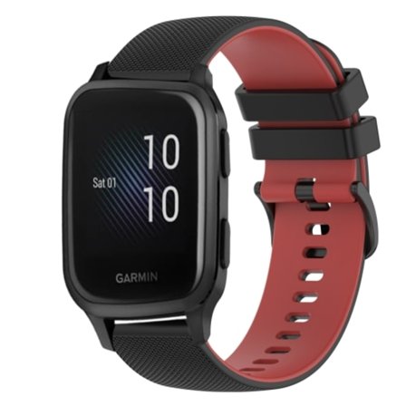 För Garmin Venu SQ 20 mm rutigt watch i tvåfärgad silikon
