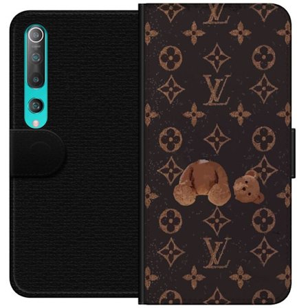 Kompatibel Tegnebogsetui til Xiaomi Xiaomi Mi 10 5G Luksuriøst monogrammønster med knust bamse i mørk modeæstetik