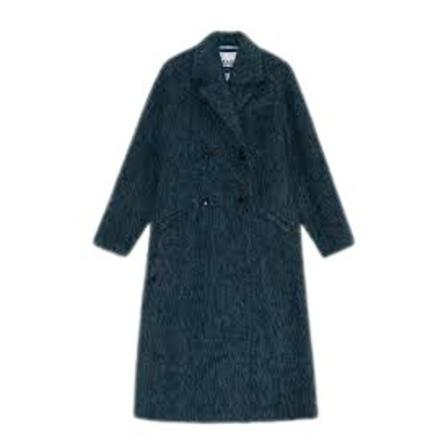 Ganni Double-Breasted Coats Blå, Dame Uldfrakker