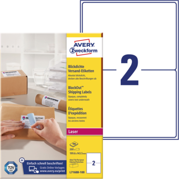 Paketetiketter Avery BlockOut