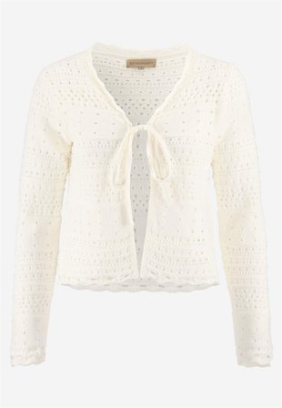 Soyaconcept - Finstickad cardigan med hålmönster - vit - för damer - M (40) - Cellbes