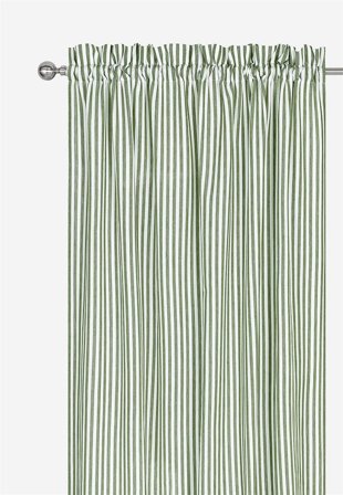 Cellbes of Sweden - Vævede, stribede panelgardiner 2-pack i grøn / hvid / stribet i størrelse 120 x 220 cm