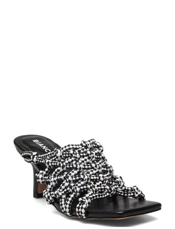Bialulu Rope Mule Heel Black Bianco
