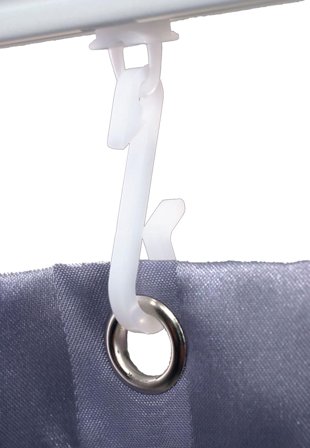 Arrow 30611 Suihkuverhokoukku ripustettavaksi kiskoon, 12 kpl/pakkaus, Kylpyhuone