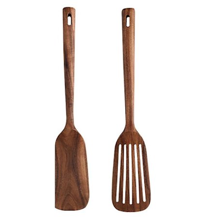 Træ køkkenredskaber, 2 stk træskeer og spatel til madlavning, elegant, køkkengrej til ho