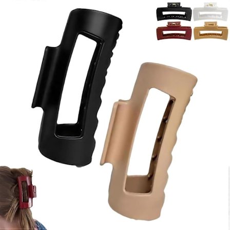 (Sort+Kaffe) Blød Elastisk Mode Hårklemme Haj Komfortabel Klemme, Fleksibel og Ikke-Spænde Pa