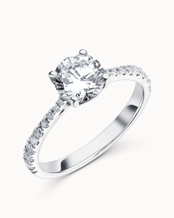Francesca Sidestensring 950 Platin Naturlig Diamant 0.50 Carat - Forlovelsesringe hos Vanbruun
